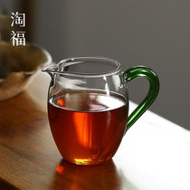 Side handle Fair cup Glass thickened heat-resistant tea separator Tea cup Household Gongdao Male Cup Tea Sea Transparent pour tea set