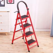 Ladder indoor herringbone ladder home folding four-five-six step thickening telescopic multifunctional mobile escalator pedal climbing ladder