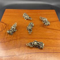 Retro pure brass tablekeys keys deducted antique copper money recruited key hanging parts personality decorated men and womens car keychain