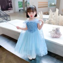 2021 New Frozen Frozen Elsa Princess dress Elsa dress puffy gauze dress girls