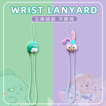 Fire lie cat cute cartoon dinosaur star wear Dew Mobile phone silicone short lanyard anti-lost wrist hand hand ornaments girl