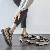 Korean trendy brand waffle Forrest Gump shoes women 2022 new all-match genuine leather casual sports shoes super hot thick-soled daddy shoes