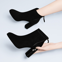 Martin boots British style thin short boots 2021 new autumn and winter womens boots Joker matte high heel shoes