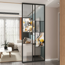 Screen entrance Metal wrought iron home decoration Light luxury Nordic simple screen decoration Tempered glass partition screen