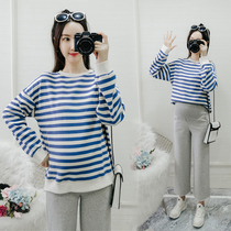 Pregnant women pants Spring and Autumn wear casual loose wide leg pants spring pregnant womens suit fashion foreign clothes two-piece set