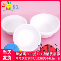 White Paper Bowl Children Handcrafted Painting Graffiti Disposable Paper Bowls Kindergarten Children Handmade materials