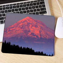 Creative literary fan oil painting Mount Fuji small mouse pad Small fresh cherry blossom lock edge rubber pad photo to map customization