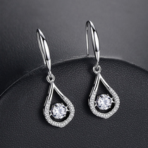 European and American exaggerated S925 silver earrings smart rhinestone ear hook women fashion sterling silver earrings earrings with jewelry women