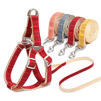Pet chest traction rope dog pull dog rope out walk the dog rope chain small and medium dog gold teddy supplies