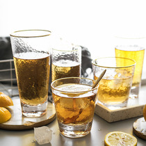 Japanese-style Phnom Penh hammer pattern transparent glass Household drinking cup Hot water cup Tea cup Milk cup Mousse cup