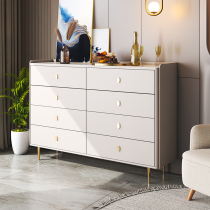 Solid Wood Rock Board Xuanguan Cabinet Dining Side Cabinet Shelf Modern Simple Preparation Dining Cabinet Wine Cabinet Integrated On Wall Day Style Living Room