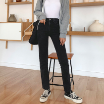 Big Code Loose Living Leg Jeans Womens Autumn Winter Fat Sister High Waist Display Slim Elastic Plus Suede Student Straight Down Pants