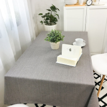 Waterproof and oil-proof wash-in cotton linen anti-hot dining table fabric Coffee table Solid color linen placemat Net red table tablecloth Tablecloth Xun