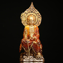 The new Tibetan King Po Buddha statue is dedicated to ornaments home living room brass painted Kizo King Bodhisattva statue Sa Po Three Saints