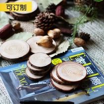 (Mountain tree)Round wood chips diy hand-painted kindergarten decoration Natural ring pieces with pine wood chips Plant coasters