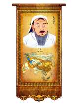 Inner Mongolia Leather Painting Felt Hung Painting Living Room Restaurant Xuanguan Hotel Bookroom Decorated with Ethnic Handicraft Genghis Khan