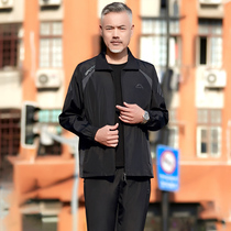 New necropolis for mens spring and autumn casual dads in winter clothing jacket big code mid-age sports suit for men and two sets