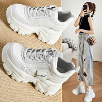 Fried Street Daddys shoes to increase the height of small white shoes womens spring 2022 new thick bottom all-match trendy ins casual shoes