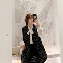 ALIN custom large size temperament vest women Autumn Winter 2019 New Foreign Air Age wear wool sleeveless jacket