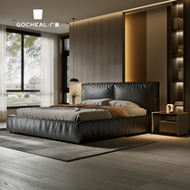 Guangdao baxter tofu block leather bed master lying on a real leather bed 1 8 meters simple about the first layer of cowhide soft envelope