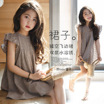 Girls' Dresses 2022 Summer New Baby Korean Style Casual Fashion Princess Dress Mori Women's Sleeve Skirts