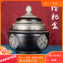 Tibetan-style eight auspicious tsampa box living room household fruit tray Nepal craft Tibetan ethnic style Tibetan bar box ornaments