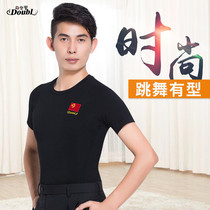 Dampao mens short sleeves Latin dance blouses dance suit national standard dance dress Morden dance practice Costume Costume for adult dance