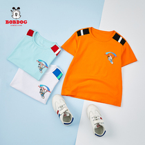 Babu Bean Child Clothing Children Summer T-shirt 2022 New Round Collar Cartoon Pure Cotton Short Sleeve Blouses Brief CUHK