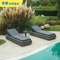 Single bed outdoor hotel homestay courtyard villa balcony leisure outdoor beach swimming pool rattan deck chair