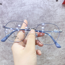 Round metal anti-blue light anti-radiation anti-myopia Myopia Glasses Female large frame can be matched with degree flat light protective eye male
