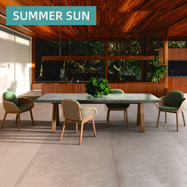 Outdoor table and table rattan choreography solid wood rattan chairs villas minimalist casual dining table chairs Balcony Nordic Patio Sofa