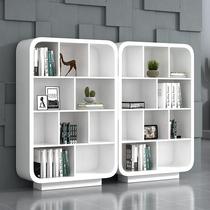 White minimalist 1 8 m Company boss Head Office Decorative Cabinets Lockers School Reading Area Bookcase