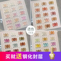 2021 nail ice transparent plastic New Net red explosive Joker green silk naked skin color naked ice powder Qingfeng Jade through series