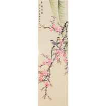 Li Xiaoming hand-painted authentic flowers and birds calligraphy and painting aisle decoration Chinese painting office porch hanging painting spring flowers blooming