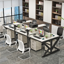 Staff desk combination company staff computer desk simple modern screen work position four-person double table