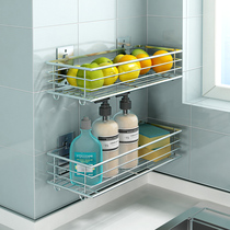 Punch-free kitchen fruit basket vegetable frame wall hanging fruit rack 304 stainless steel storage basket drain basket