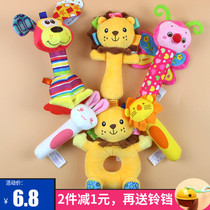 Baby hand rattle BB stick baby cloth rattle multi-function grip puzzle plush toy 0-3-6-12 months