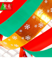 Christmas Decorations Colorful Flag Hanging Banner Holiday Venue Mall Hotel Shop Windows Decorate Christmas Wave Banner Flags