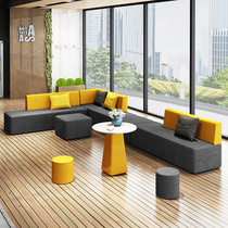 Office Sofa Creative Personalised Guest Reception Brief Profiled Sofa Office Sofa Tea Table Composition Suit