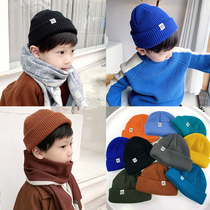 Child Hat Tide Autumn Winter Boy Girl Hair Line Hat Baby Foreign Gas Melon Leather Hat Mid children Han version Cool knit hat