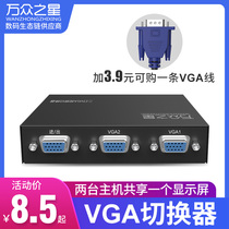 vga switcher 2 in 1 out computer monitor video converter distributor cable two ports desktop host monitoring HD signal screen two in one out one drag two 1080p