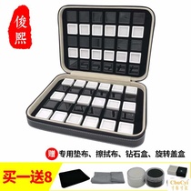 Transparent bare stone box bare diamond sample ring surface display storage box plastic color treasure box zipper bag