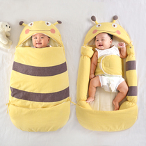 Baby sleeping bag four seasons universal spring and autumn newborn baby huddled by newborn anti-shock autumn and winter cotton anti-kicking artifact