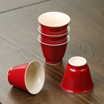 Zheming original mine color glaze handmade tea cup sacrifice red master Single Cup smell Cup high temperature kung fu tea cup tea cup