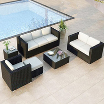 Outdoor sofa courtyard combination sunscreen waterproof leisure outdoor rattan art double rattan chair rattan balcony terrace furniture