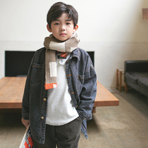 (broken code to pick up the leak does not support return) children's winter clothing big men's children's clothing denim shirt long sleeve shirt coat plus