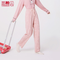 Three gun pajama pants womens cotton home pants printed Shu skin cotton Womens Home trousers autumn casual pants 60850