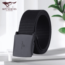 Seven Wolves Leather Belts Canvas Men Fashion Tightness Mens Belts 100 Hitch Casual Students Summer New Pants With Tide