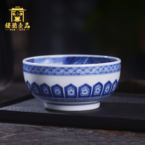 Official beauty blue and white painted master cup Jingdezhen ceramic hand-painted single cup Kung Fu tea with personal tea cup