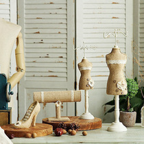 Fans makeup home decorations shop window display ornaments ring necklaces jewelry rack hemp lace display rack